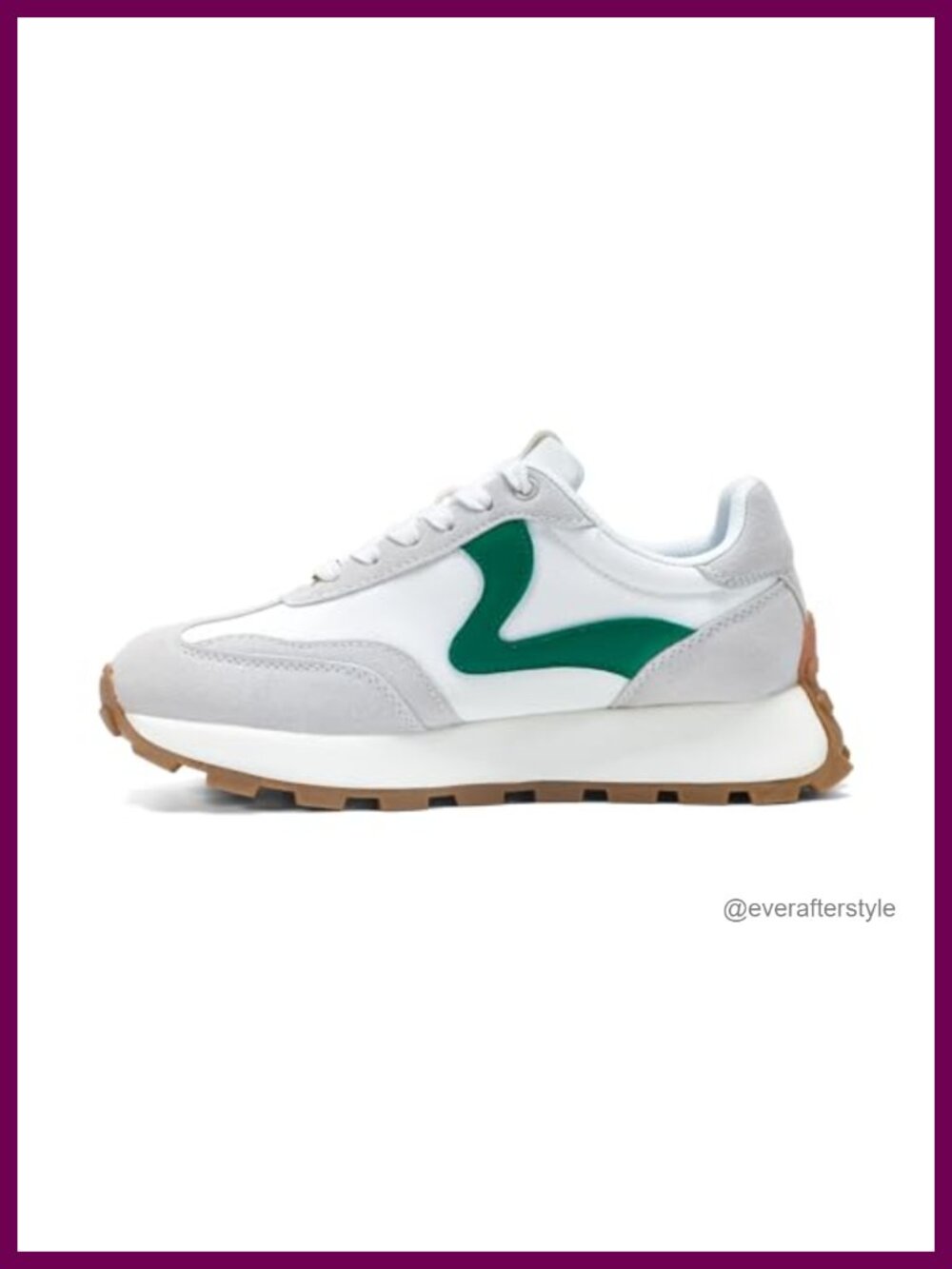 LUCKY STEP Women Platform Retro Tennis Sneakers Faux Leather Suede
